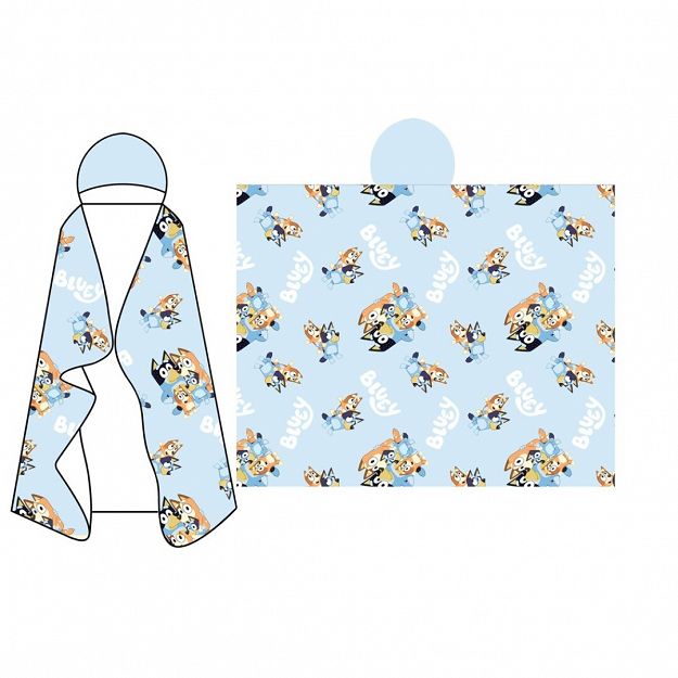 HOODED BLANKET BLUEY 120X150CM FLANEL