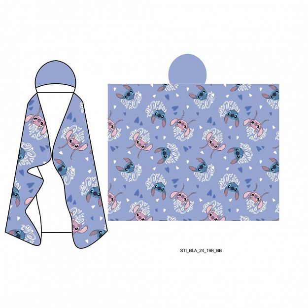 HOODED BLANKET STITCH 120X150CM FLANEL